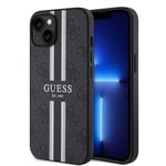 Apple iPhone 15 Kılıf Guess Orjinal Lisanslı M-safe Şarj Özellikli 4G Şerit Tasarımlı Printed Kapak