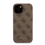 Apple iPhone 15 Kılıf Guess Orjinal Lisanslı M-safe Şarj Özellikli Yazı Logolu 4G Desenli Kapak + Powerbank 5000mAh 2in1 Set