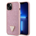Apple iPhone 15 Kılıf Guess Orjinal Lisanslı Taşlı Arka Yüzey Üçgen Logolu Kapak