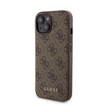 Apple iPhone 15 Kılıf Guess Orjinal Lisanslı M-safe Şarj Özellikli Yazı Logolu 4G Desenli Kapak + Powerbank 5000mAh 2in1 Set