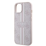 Apple iPhone 15 Kılıf Guess Orjinal Lisanslı M-safe Şarj Özellikli 4G Şerit Tasarımlı Printed Kapak