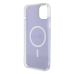 Apple iPhone 15 Kılıf Guess Orjinal Lisanslı M-safe Şarj Özellikli Yazı Logolu Iridescent Kapak
