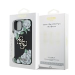 Apple iPhone 15 Kılıf Guess Orjinal Lisanslı Gül Baskılı Büyük Metal Logo Dizaynlı Kapak