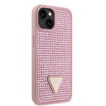 Apple iPhone 15 Kılıf Guess Orjinal Lisanslı Taşlı Arka Yüzey Üçgen Logolu Kapak