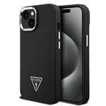 Apple iPhone 15 Kılıf Guess Orjinal Lisanslı M-safe Şarj Özellikli Grained Triangle Kapak