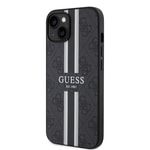 Apple iPhone 15 Kılıf Guess Orjinal Lisanslı M-safe Şarj Özellikli 4G Şerit Tasarımlı Printed Kapak