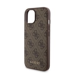 Apple iPhone 15 Kılıf Guess Orjinal Lisanslı M-safe Şarj Özellikli Yazı Logolu 4G Desenli Kapak + Powerbank 5000mAh 2in1 Set