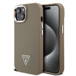 Apple iPhone 15 Kılıf Guess Orjinal Lisanslı M-safe Şarj Özellikli Grained Triangle Kapak