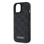 Apple iPhone 15 Kılıf Karl Lagerfeld Orjinal Lisanslı M-safe Şarj Özellikli KL Yazılı Hot Stamp Kapak