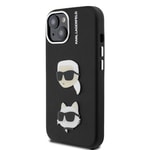 Apple iPhone 15 Kılıf Karl Lagerfeld Orjinal Lisanslı K&C Heads Pin Kapak