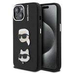 Apple iPhone 15 Kılıf Karl Lagerfeld Orjinal Lisanslı K&C Heads Pin Kapak