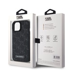Apple iPhone 15 Kılıf Karl Lagerfeld Orjinal Lisanslı M-safe Şarj Özellikli KL Yazılı Hot Stamp Kapak