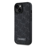 Apple iPhone 15 Kılıf Karl Lagerfeld Orjinal Lisanslı M-safe Şarj Özellikli KL Yazılı Hot Stamp Kapak