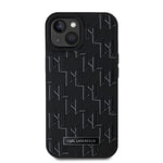 Apple iPhone 15 Kılıf Karl Lagerfeld Orjinal Lisanslı M-safe Şarj Özellikli KL Yazılı Hot Stamp Kapak