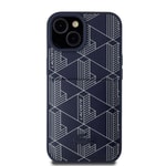 Apple iPhone 15 Kılıf Lacoste Orjinal Lisanslı M-safe Şarj Özellikli PU Deri Görünümlü Kartlıklı Karışık Monogram Desenli Kapak