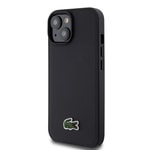 Apple iPhone 15 Kılıf Lacoste Orjinal Lisanslı PU Pike Desenli Arka Yüzey İkonik Timsah Dokuma Logolu Kapak + Type-C Kablo 1.5m