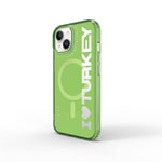 Apple iPhone 15 Kılıf M-safe Şarj Özellikli I Love Turkey Yazı Desenli Wiwu Turkey E Serisi Kapak