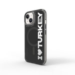 Apple iPhone 15 Kılıf M-safe Şarj Özellikli I Love Turkey Yazı Desenli Wiwu Turkey E Serisi Kapak