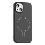 Apple iPhone 15 Kılıf M-Safe Şarj Özellikli Kamera Korumalı Zore Elio Sert PC Kapak