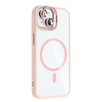 Apple iPhone 15 Kılıf Standlı ve Kamera Lens Hediyeli M-Safe Şarj Özellikli Zore Etro Kapak