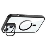 Apple iPhone 15 Kılıf Standlı ve Kamera Lens Hediyeli M-Safe Şarj Özellikli Zore Etro Kapak