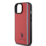 Apple iPhone 15 Kılıf U.S. Polo Assn. Orjinal Lisanslı Üç Renk Şerit Tasarımlı Baskı Logolu Kapak