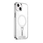 Apple iPhone 15 Kılıf Wiwu FYY-014 M-safe Şarj Özellikli Alüminyum Alaşım Metal Standlı Şeffaf Kapak