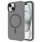 Apple iPhone 15 Kılıf Zore M-safe Şarj Özellikli Buzlu Transparan C-Pro Sert Kapak