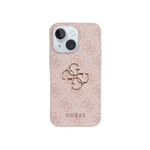 Apple iPhone 15 Plus Kılıf Guess Orjinal Lisanslı PU Deri 4G Büyük Metal Logolu Çapraz Vücut Askılı Kapak
