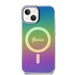 Apple iPhone 15 Plus Kılıf Guess Orjinal Lisanslı M-safe Şarj Özellikli Yazı Logolu Iridescent Kapak