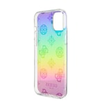 Apple iPhone 15 Plus Kılıf Guess Orjinal Lisanslı Desenli Yazı Logolu Askı İpli Holografik Glitter Peony Kapak