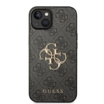 Apple iPhone 15 Plus Kılıf Guess Orjinal Lisanslı PU Deri Yazı ve 4G Metal Logolu Desenli Kapak