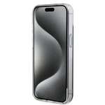 Apple iPhone 15 Plus Kılıf Guess Orjinal Lisanslı M-safe Şarj Özellikli Yazı Logolu Iridescent Kapak