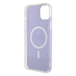 Apple iPhone 15 Plus Kılıf Guess Orjinal Lisanslı M-safe Şarj Özellikli Yazı Logolu Iridescent Kapak