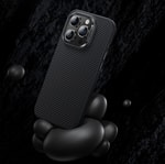 Apple iPhone 15 Plus Kılıf Karbon Fiber M-safe Şarj Özellikli Benks Hybrid ArmorPro 600D Kevlar Kapak