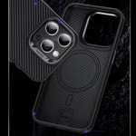 Apple iPhone 15 Plus Kılıf Karbon Fiber M-safe Şarj Özellikli Benks Hybrid ArmorPro 600D Kevlar Kapak