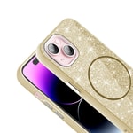 Apple iPhone 15 Plus Kılıf M-safe Şarj Özellikli Parlayan Simli Zore Okso Kapak