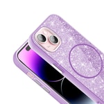 Apple iPhone 15 Plus Kılıf M-safe Şarj Özellikli Parlayan Simli Zore Okso Kapak
