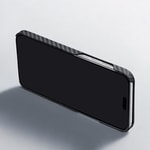 Apple iPhone 15 Plus Kılıf M-safe Şarj Özellikli 1500D Aramid Fiber Pitaka Ultra-Slim Classic Serisi Black-Grey Twill Kapak