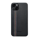 Apple iPhone 15 Plus Kılıf M-safe Şarj Özellikli 600D Aramid Fiber Pitaka Tactile Woven Orchestra Serisi Rhapsody Kapak