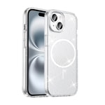 ​Apple iPhone 15 Plus Kılıf M-safe Şarj Özellikli Parlayan Simli Saydam Renkli Zore Maris Kapak