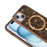 Apple iPhone 15 Plus Kılıf Pırlanta Tasarımlı M-safe Şarj Özellikli Zore Mozaik Silikon Kapak