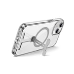 Apple iPhone 15 Plus Kılıf Wiwu FYY-014 M-safe Şarj Özellikli Alüminyum Alaşım Metal Standlı Şeffaf Kapak