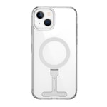 Apple iPhone 15 Plus Kılıf Wiwu FYY-014 M-safe Şarj Özellikli Alüminyum Alaşım Metal Standlı Şeffaf Kapak
