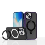 Apple iPhone 15 Plus Kılıf Wiwu ZMM-010 M-safe Şarj Özellikli Mat Arka Yüzey Standlı Kapak