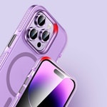 Apple iPhone 15 Pro Kılıf Airbagli M-safe Wireless Şarj Özellikli Lens Koruyuculu Zore Klaptika Kapak