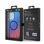 Apple iPhone 15 Pro Kılıf BMW M-safe Şarj Özellikli Transparan Renk Geçişli Dizayn Orjinal Lisanslı Kapak