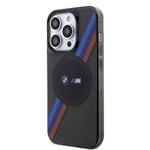 Apple iPhone 15 Pro Kılıf BMW M-safe Şarj Özellikli Transparan Tricolor Stripes Orjinal Lisanslı Kapak