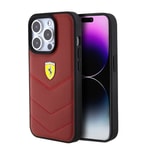 Apple iPhone 15 Pro Kılıf Ferrari Orjinal Lisanslı Deri Dikişli Arka Yüzey Metal Logo Tasarımlı Kapak