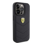 Apple iPhone 15 Pro Kılıf Ferrari Orjinal Lisanslı Deri Dikişli Arka Yüzey Metal Logo Tasarımlı Kapak